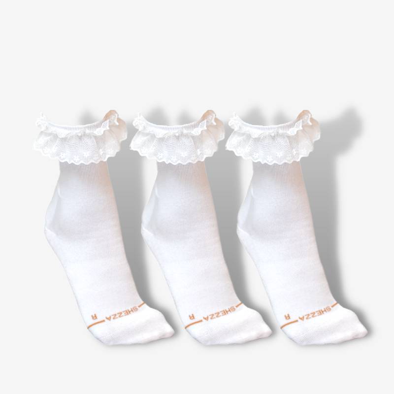 White heel padded socks 