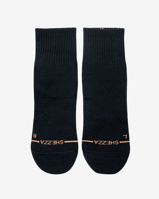 black quarter front foam padded socks