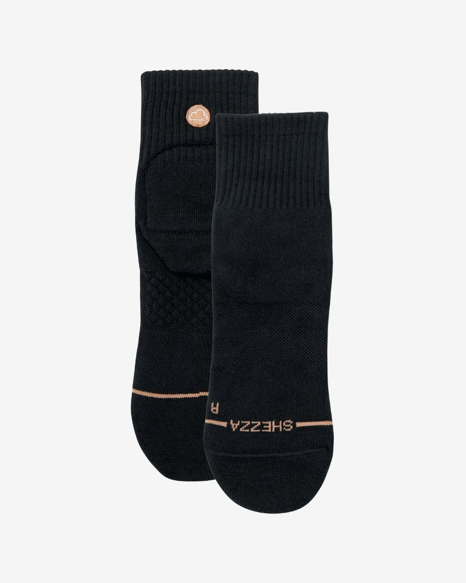 black quarter pair foam padded socks