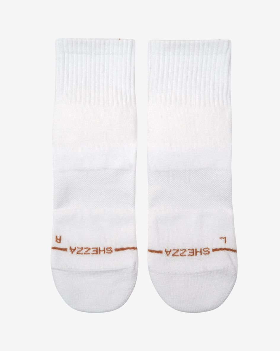 white quarter front foam padded socks